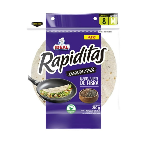 Tortilla Rapidita Linaza Chía M 8 Un, 200 g