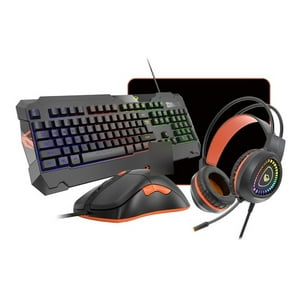 Kit Set Gamer Teclado Mouse Audifonos, Y Mousepad Meetion Negro