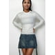 thumbnail image 1 of Top de Manga Larga con Cuello Redondo Acanalado, 1 of 2