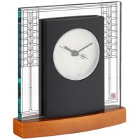 Reloj De Escritorio Bulova Glasner House B7750 Con Base De Madera De Cerezo, 16 Cm
