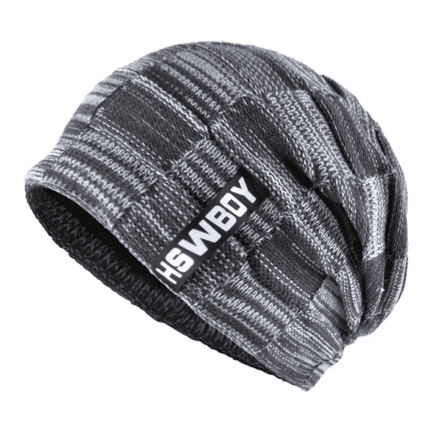 Gorro Invierno Hombre De Lana Con Forro Interno Moda Il Gris