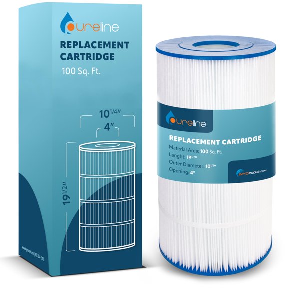 Cartucho de repuesto para filtro de piscina Pureline, 100 pies², PL0165, compatible con Hayward C100S SwimClear, C-8408, CX100XRE