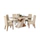 thumbnail image 1 of Comedor Vega 6 Sillas Rectangular Mdf Y Vidrio Blanco Café Claro, 1 of 9
