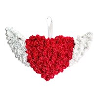 Magideal - Corona De Amor Para El Día De San Valentín, Decoración De Pasillo De Flores Artificiales De Rosas, Regalo En Forma De Corazón, Guirnalda Para Puerta,