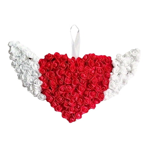 Magideal - Corona De Amor Para El Día De San Valentín, Decoración De Pasillo De Flores Artificiales De Rosas, Regalo En Forma De Corazón, Guirnalda Para Puerta,