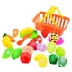 thumbnail image 4 of 16 Uds. Juegos De Comida Para Juego De Imitación Juguetes De Juego De Rol Para Cortar Comida Falsa Cesta Amarilla, 4 of 5