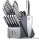 thumbnail image 1 of Juego de cuchillos KnifeSaga de 14 piezas, acero japonés, bloque de acacia, 1 of 9
