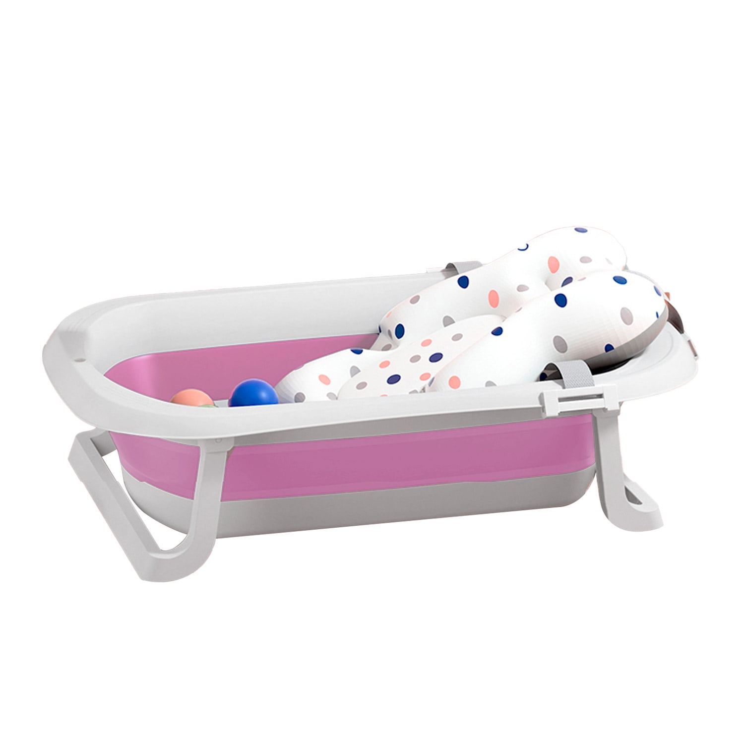 Global Latin - Tina Bañera Plegable Para Bebe Con Cojin Y Accesorios