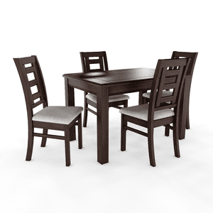 Muebles Insignes - Juego De Comedor Sevilla 4 Sillas Chocolate Mesa Rectangular Madera