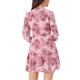 thumbnail image 3 of INSPIRE CHIC Vestidos de Verano para Mujeres 2025 Floral con Lazo en el Cuello en V Semi Transparente de Manga Larga en Capas Vestido Mini de Gasa con Volantes XS Rosa Floral, 3 of 6