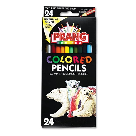 Lápices de colores Dixon Prang, juego de 24 colores, preafilados, 7 pulgadas