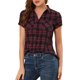 thumbnail image 1 of INSPIRE CHIC Camisas de Cuadros para Mujer Cuello en Punta Blusas Abotonadas Rojo Negro XL, 1 of 7
