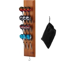 Dart Caddy Viper De Madera Maciza Montado En La Pared Para 4 Juegos De Dardos