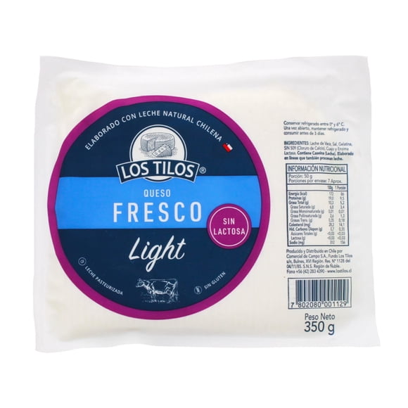 Queso Fresco Light Sin Lactosa Bolsa, 350 g