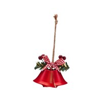 Bothyi - Campana De Navidad Hecha A Mano Linda Para Decoración Del Árbol De Navidad Para Porche Guirnalda De Navidad 2 Campana De Trompeta Roja