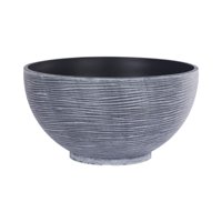 Fliperex - Macetero Plastico Semi Esfera Premium Diseño A Rayas S Azul