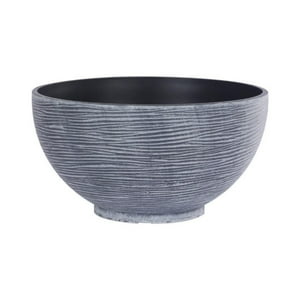 Fliperex - Macetero Plastico Semi Esfera Premium Diseño A Rayas S Azul