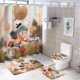 thumbnail image 1 of Hilda-theme 4-Piece Shower Curtain Set with Rugs, Waterproof Bathroom Decor Set Includes Bath Mat, U-Shaped Rug, Toilet Lid Cover and Curtain with Hooks, 1 of 6