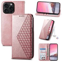 Funda Flip Foxdock Para Iphone 15 Pro Max , Estilo Billetera Con Diseño Rombo, Correa De Mano Y Soporte, Uso Diario