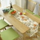 thumbnail image 2 of 4pcs Tablemats/1pcs Table Runner/1set Mat And Runner, Autumn Morandi Color Pumpkin Vine Thanksgiving Print Linen Placemat, Table Runner, Non-slip Heat Insulation, Waterproof And Oil-proof, For Kitche, 2 of 4