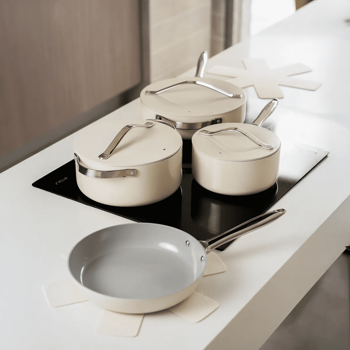 Venhoouse - Batería De Cocina Cerámica Antiadherente 9 Piezas Hicook