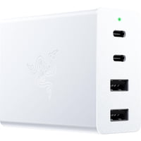 Cargador Razer Multiport Usb-C De 130W Con Tecnología Gan, 4 Puertos, Blanco