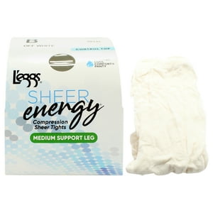 Medias Transparentes De Sujeción Media Silken Mist De Leggs Para Mujer - Lse100 Blanco Roto - 1 Par (B)