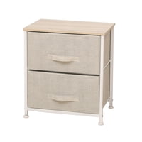 Topmarket - Velador Cajonera 2 Cajones Beige