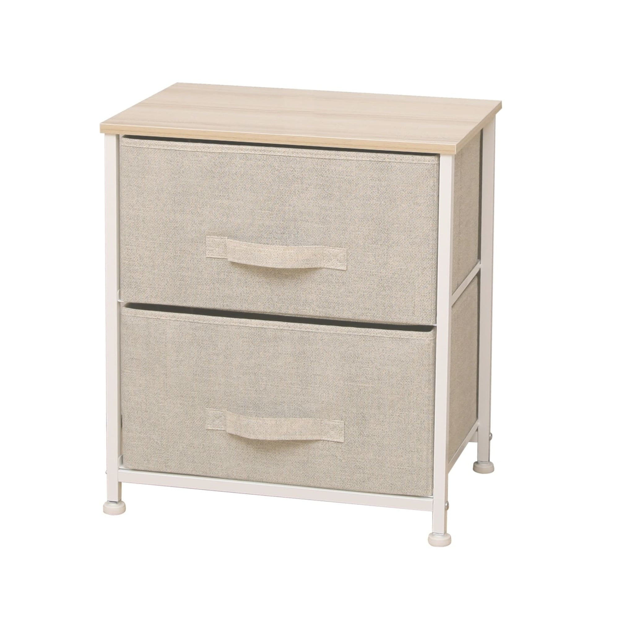 Topmarket - Velador Cajonera 2 Cajones Beige