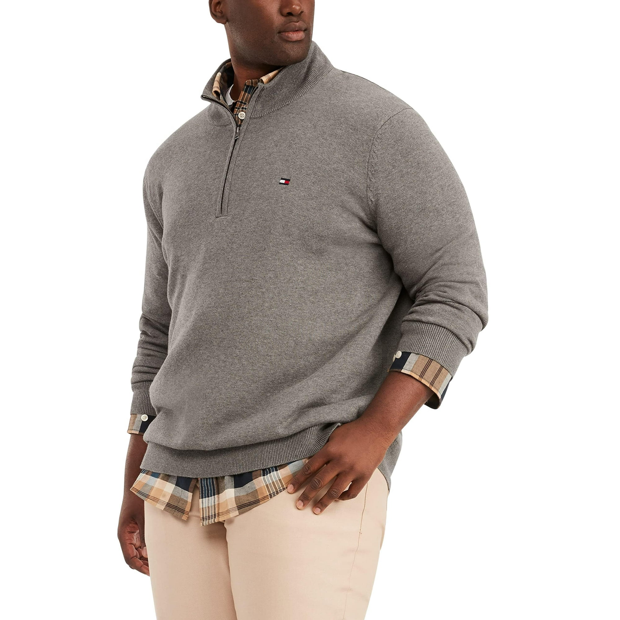 Jersey Tommy Hilfiger Para Hombre, Talla Grande Y Alta, 2xl, Gris, Algodón