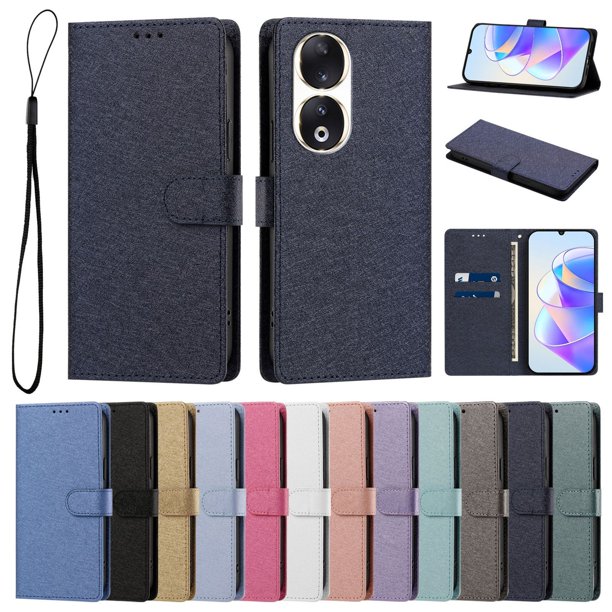 Funda Cartera de PU para Honor 90 con Tarjetas, Azul Marino