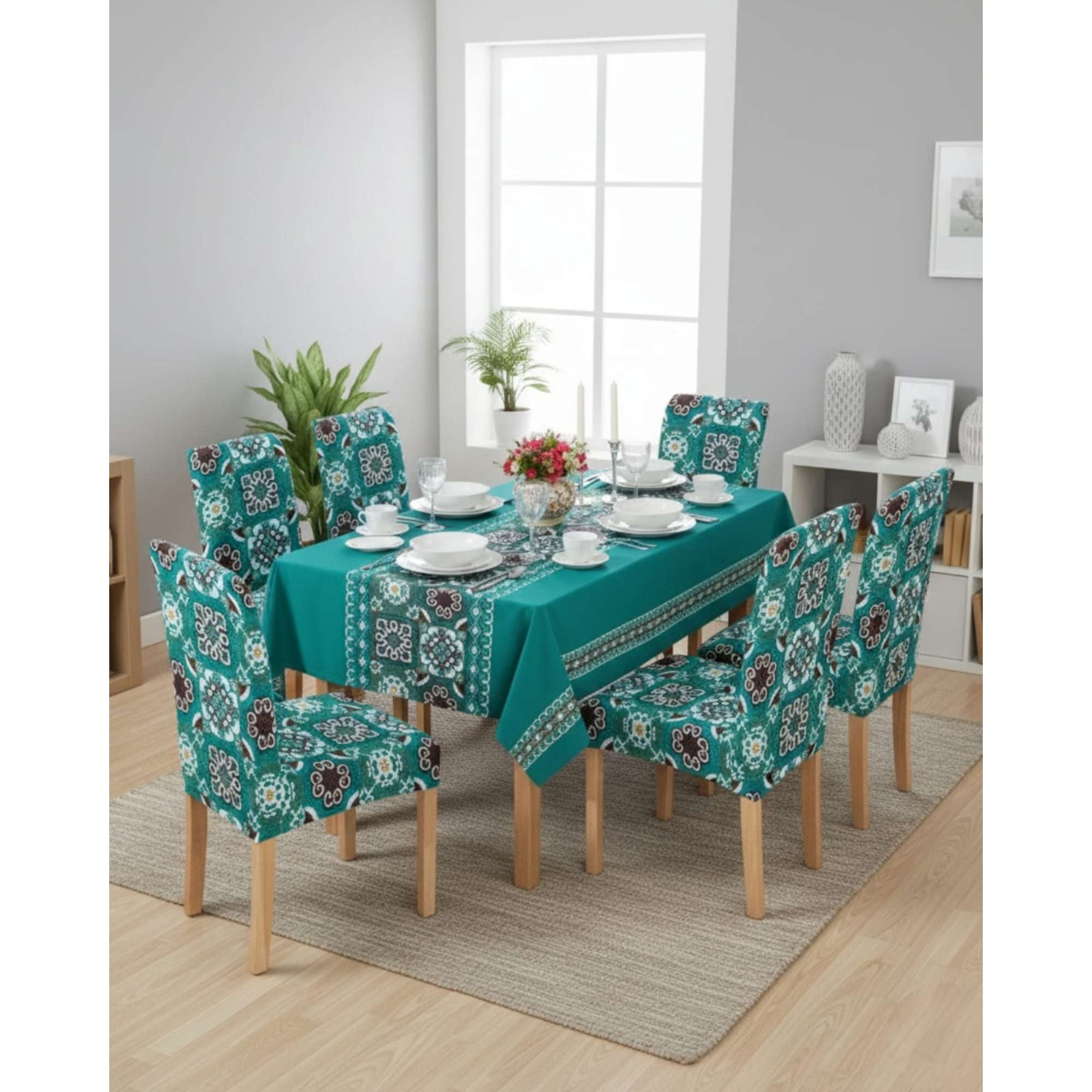 Myl Todo Hogar - Set Comedor 6 Personas Mantel Antimanchas Y Fundas De Silla