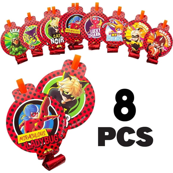 Miraculous Ladybug 8pc Party Blow Outs Blower Cat Nior Kids