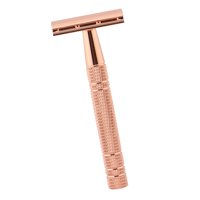 Ioensy - Maquinilla De Afeitar De Seguridad De Doble Filo Con 5 Cuchillas De Acero Inoxidable De Primera Calidad, Oro Rosa