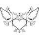 thumbnail image 1 of Decomural Love Birds Doves Heart WS-18508, 1 of 2