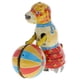 thumbnail image 1 of El perro del enrollamiento empuja la bola redonda los regalos retráctiles del juguete de la lata del juguete retro, 1 of 3
