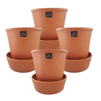 Pottery - Set De 4 Macetas Zaia 15 Cm Terrarcilla Y Sus Platos