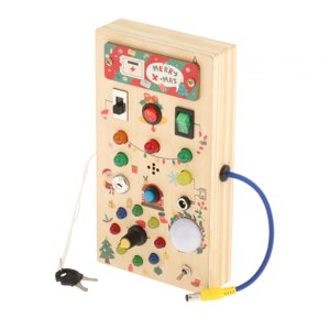 Magideal - Tablero Ocupado Led Juguete Montessori Preescolar Actividades Para Niños Pequeños Juguete De Desarrollo Tablero Sensorial Juguetes De Viaje De Navidad