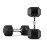 Inaltum Fitness - Unidad Mancuerna Hexagonal Caucho Goma Crossfit 10Kg