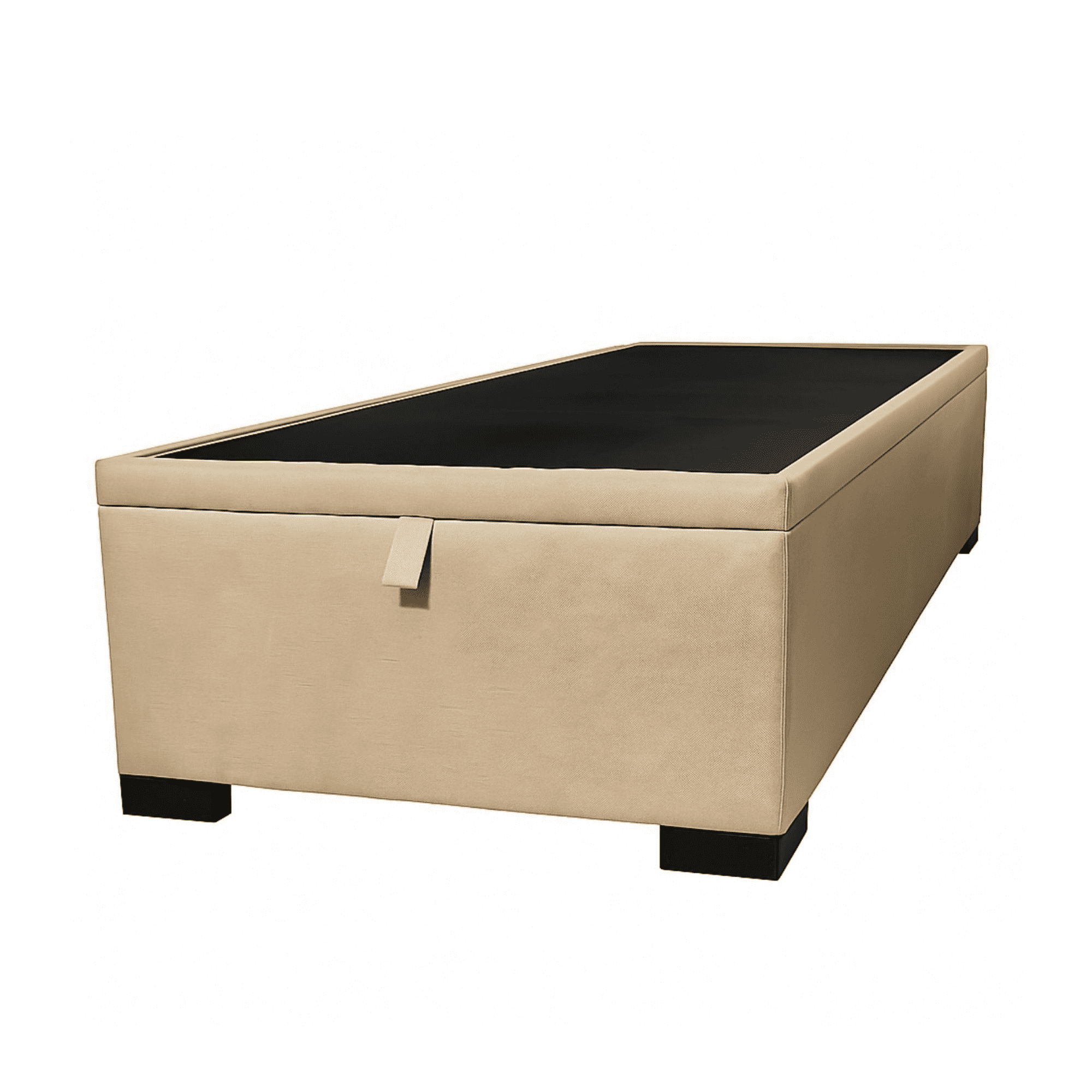 Mueblart - Base De Cama Baúl 1,5 Plazas Felpa Café Con Mecanismo