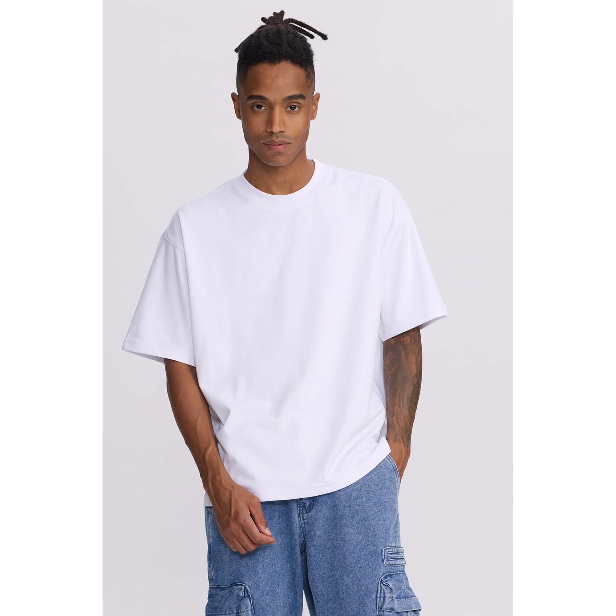 Fashionspark - Polera Hombre Loose Fit Blanco