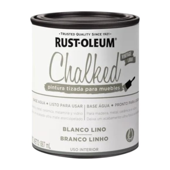 Pintura Tizada para Muebles Chalked Rust Oleum Blanco Lino 887ml
