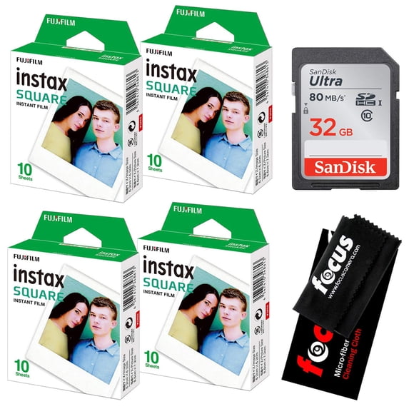 Paquete Fujifilm Película Instax Square 40 Exposiciones 32GB