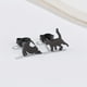 thumbnail image 1 of 1pair Cute Stainless Steel Cat Stud Earrings For Men, Minimalist Small Animal Cute Cat Earings, Pet Cat Accessories For Men, 1 of 5