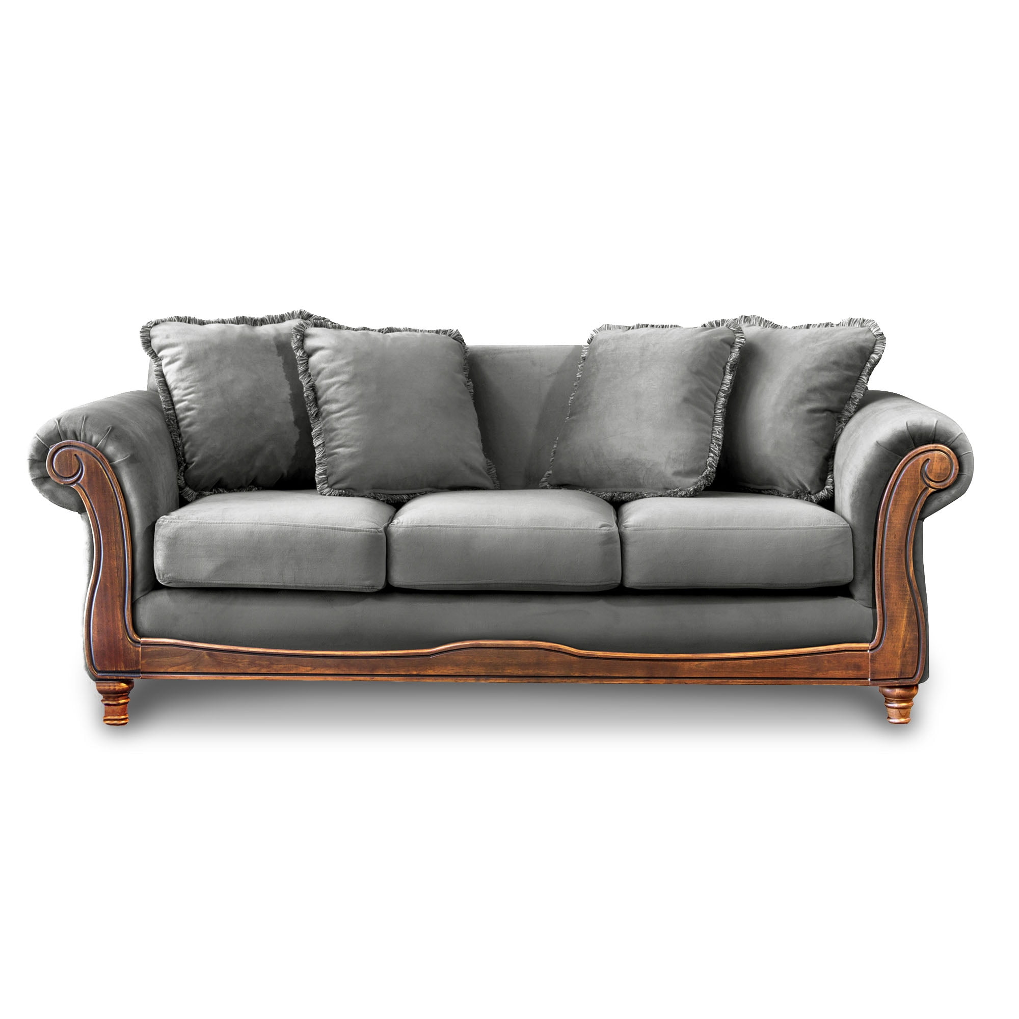 Latam Home - Sofá Rimini 3c Tela Velvet Gris