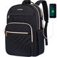 thumbnail image 1 of Mochila para portátil VANKEAN de 15,6 pulgadas, impermeable, puerto USB, negra, 1 of 7