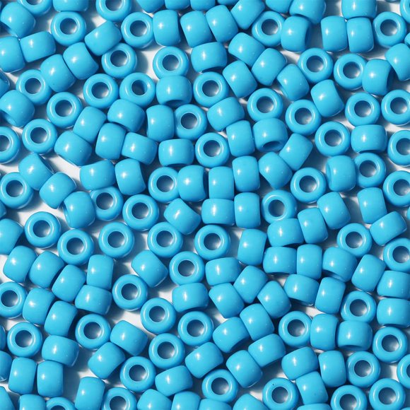 Perlas de poni VOOMOLOVE azules de 6 x 9 mm, 500 unidades, para manualidades y joyas