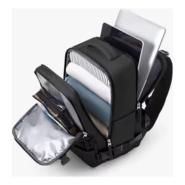 Mochila De Viaje, Mochila Cabina Avion, Mochila Minimalista Negro Liso