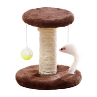 Ioensy - Rascador Para Gatos Con Pelota De Juguete, Rascador Interactivo Para Gatitos, Color Marrón