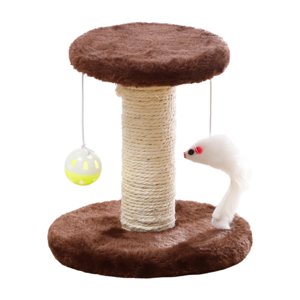 Ioensy - Rascador Para Gatos Con Pelota De Juguete, Rascador Interactivo Para Gatitos, Color Marrón